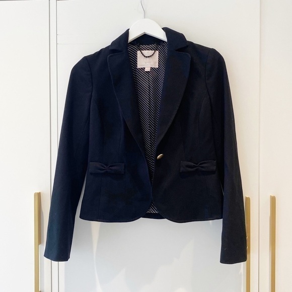 𝅺rebecca Taylor Black blazer with Bow detailing - Picture 10 of 10